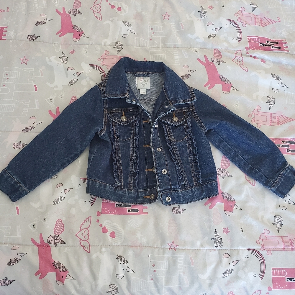 Children's  place girl ruffle denim jacket